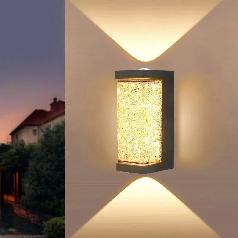 Verthara Modern Waterproof Crystal LED Wall Lamp - Stylish Outdoor Wall Lights for Indoor and Outdoor Use, Versatile Wall Sconce Lighting