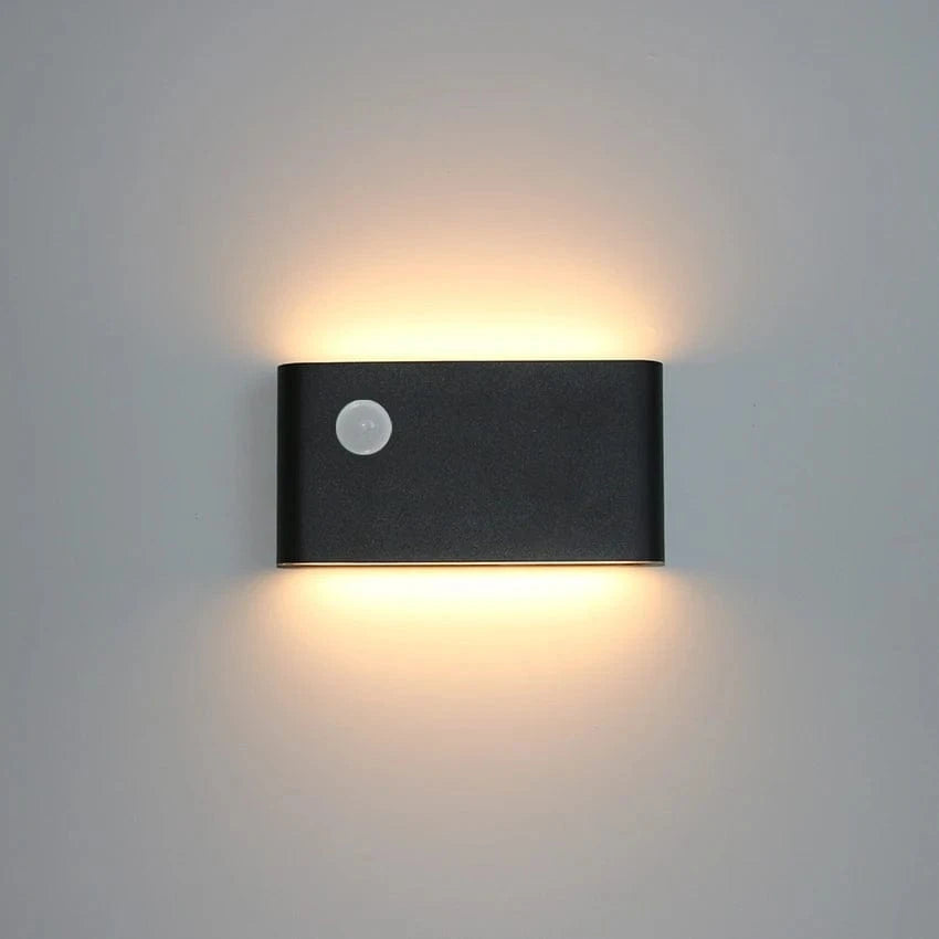 Verthara Modern Waterproof LED Outdoor Wall Lamp with Motion Sensor for Garden and Corridor – Energy Efficient Exterior Wall Lights Black