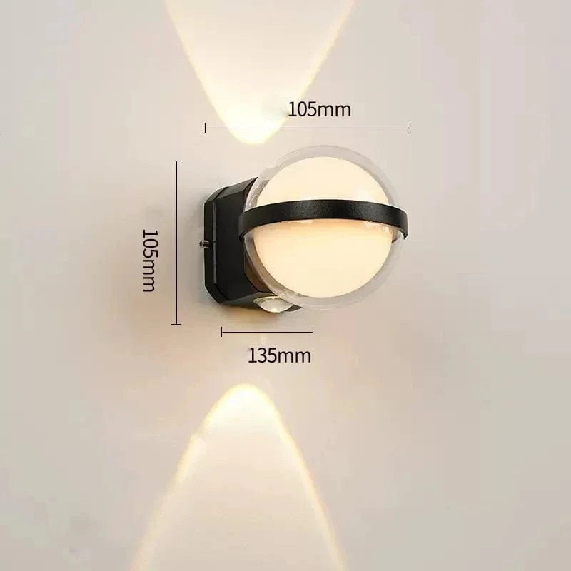 Verthara Modern Waterproof Outdoor Wall Lamp - IP65 Rated Circular Design for Balcony, Corridor, and Courtyard Lighting