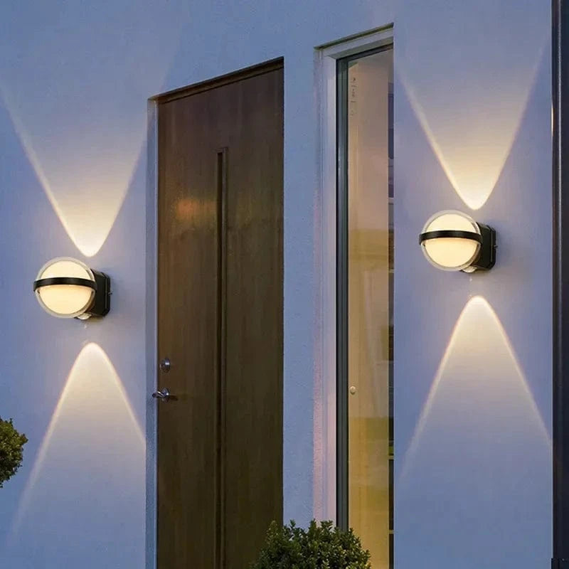 Verthara Modern Waterproof Outdoor Wall Lamp - IP65 Rated Circular Design for Balcony, Corridor, and Courtyard Lighting