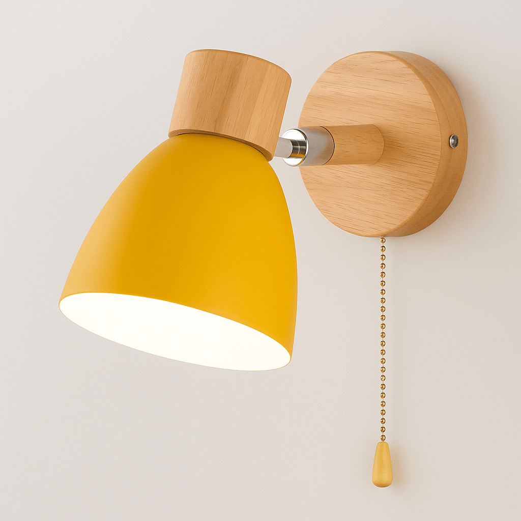 Verthara Modern Wood - Iron Wall Light Yellow / Switch