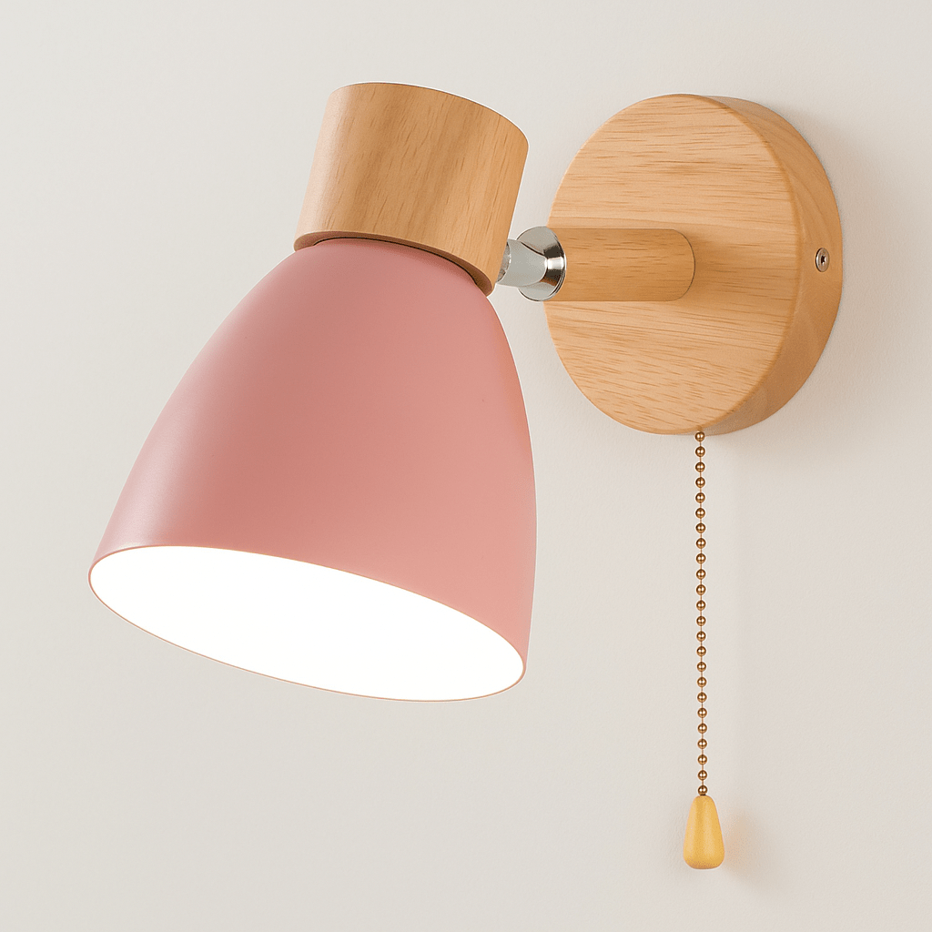 Verthara Modern Wood - Iron Wall Light Pink / Switch