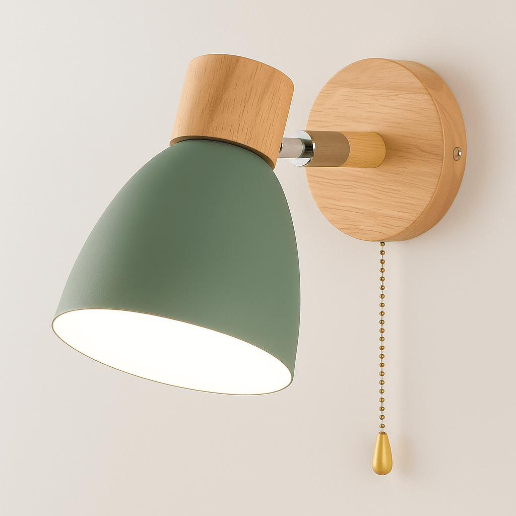 Verthara Modern Wood - Iron Wall Light Green / Switch