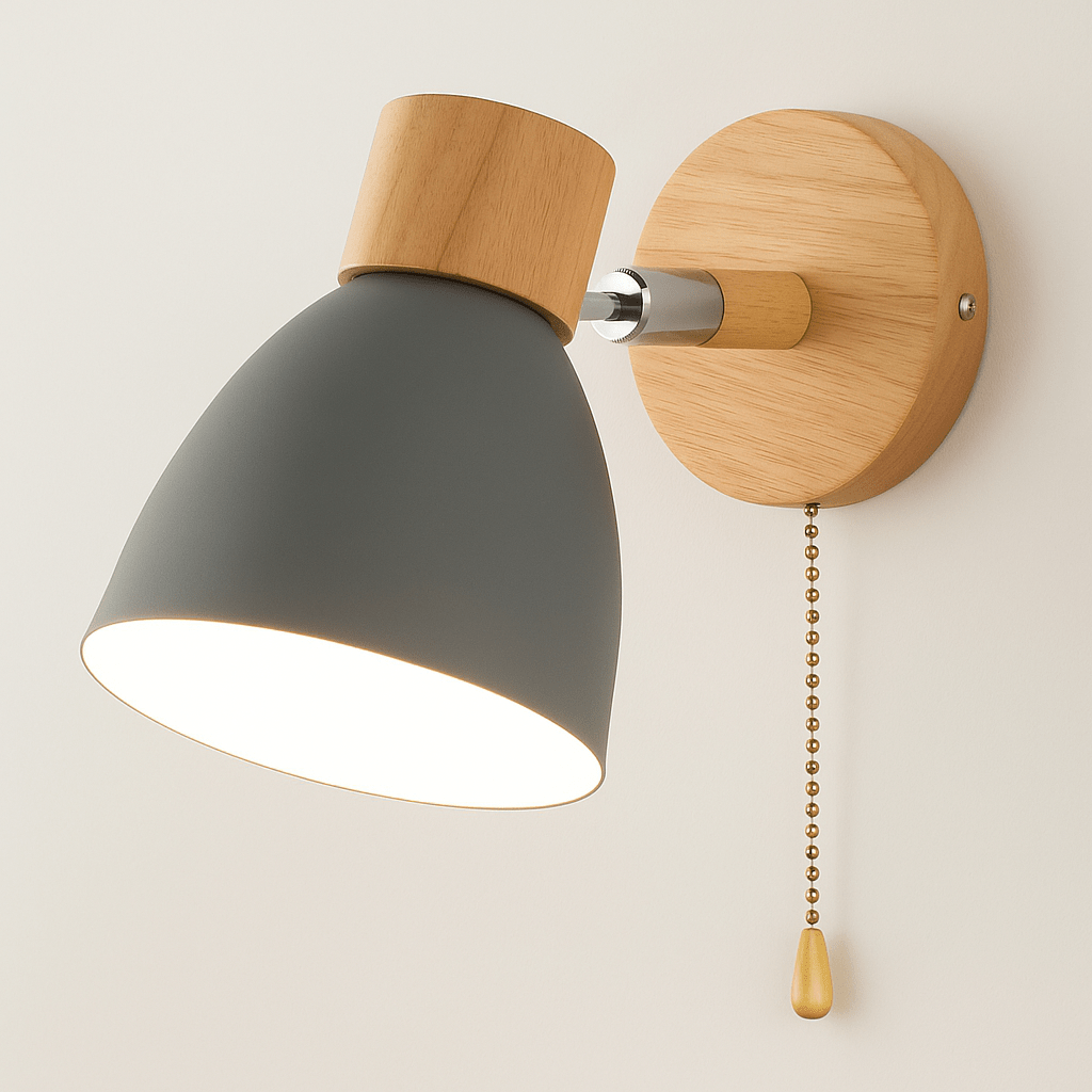 Verthara Modern Wood - Iron Wall Light Grey / Switch