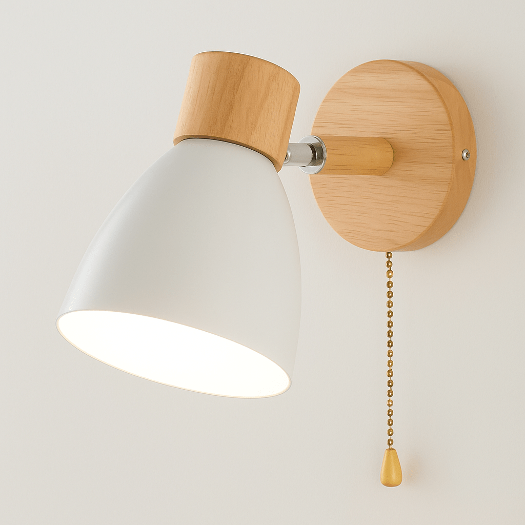 Verthara Modern Wood - Iron Wall Light White / Switch