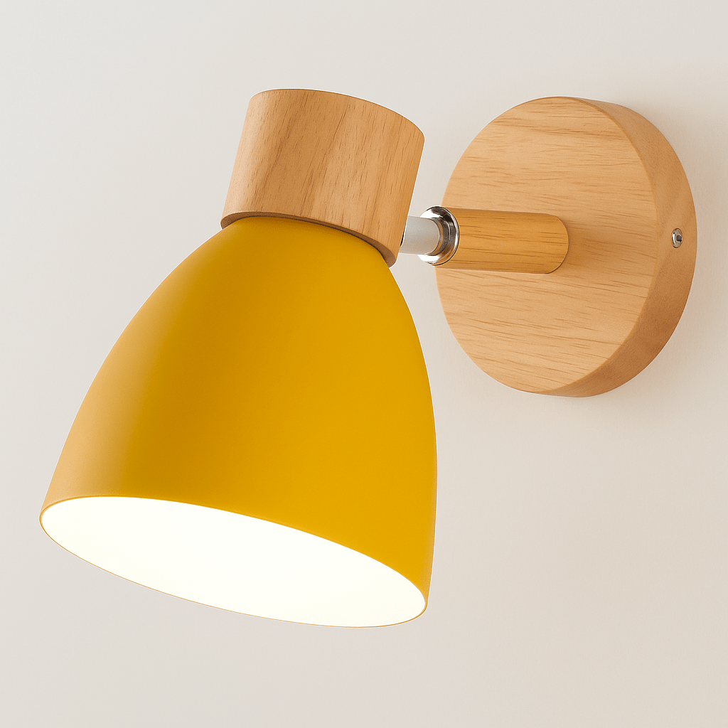 Verthara Modern Wood - Iron Wall Light Yellow / No Switch