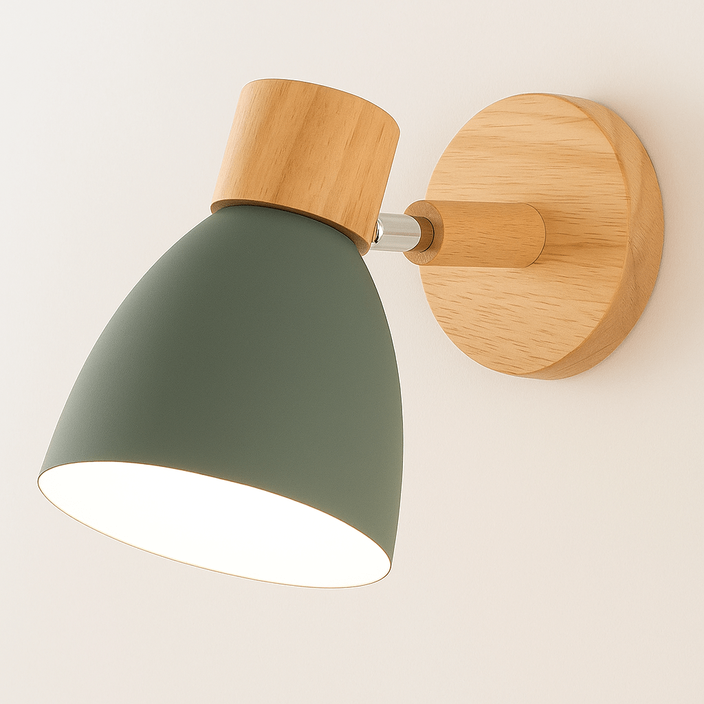 Verthara Modern Wood - Iron Wall Light Green / No Switch
