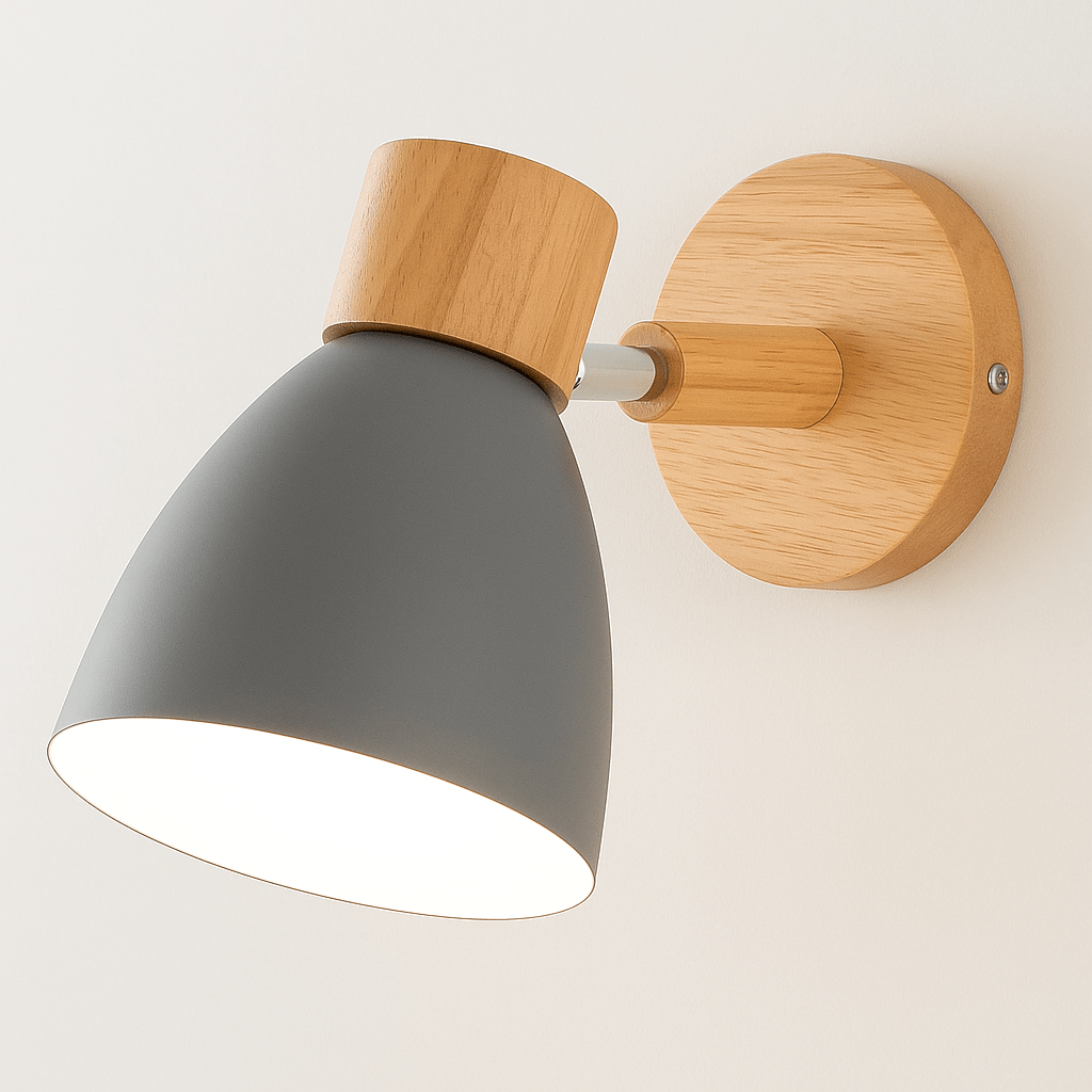 Verthara Modern Wood - Iron Wall Light Grey / No Switch