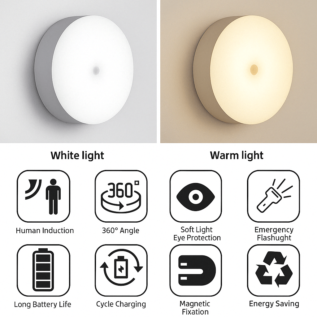Verthara Motion Light - Rechargeable Motion Sensor LED Light
