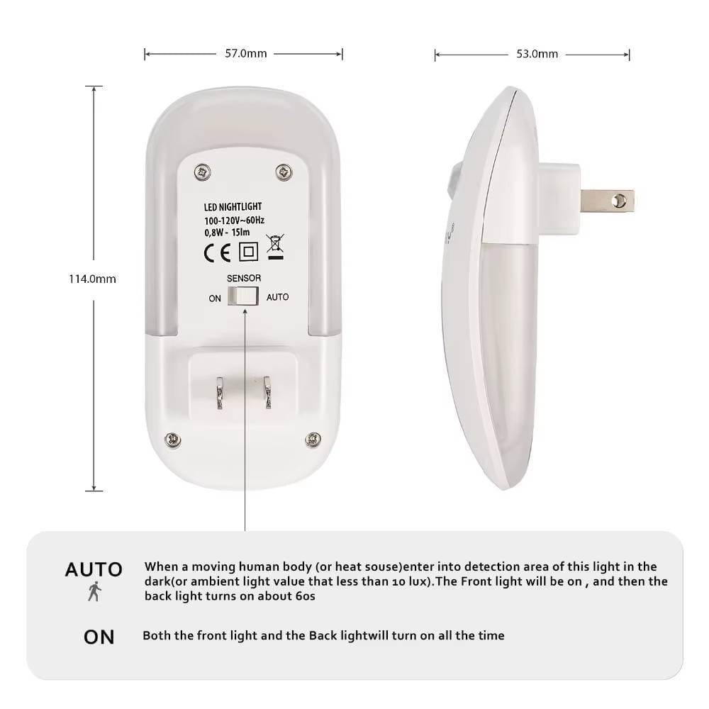 Verthara Motion Sensor LED Night Light for Hallways and Pathways – Energy Efficient Plug-In Light with Smart Sensor Technology
