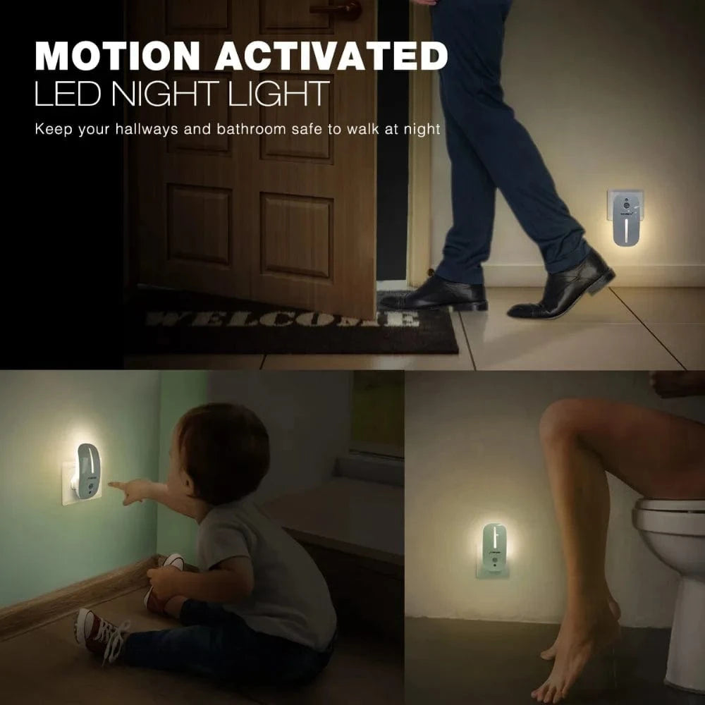 Verthara Motion Sensor LED Night Light for Hallways and Pathways – Energy Efficient Plug-In Light with Smart Sensor Technology