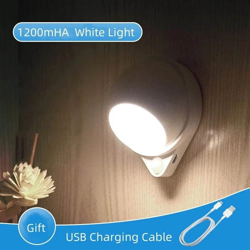 Verthara Motion Sensor LED Night Light with USB Charging and Dimmable Brightness – Indoor Wall Light for Bedrooms and Hallways White Light
