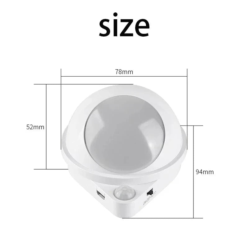 Verthara Motion Sensor LED Night Light with USB Charging and Dimmable Brightness – Indoor Wall Light for Bedrooms and Hallways