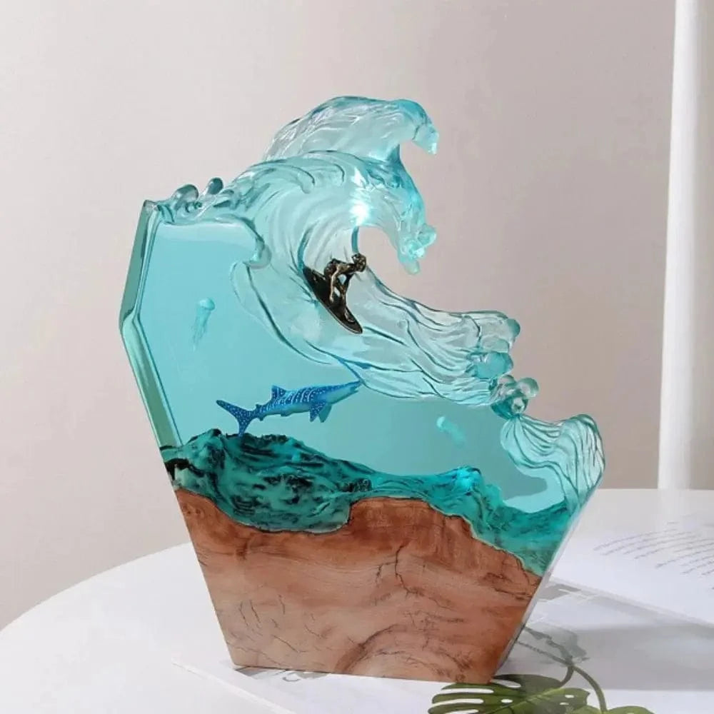 Verthara Nature-Inspired Resin Night Light Surfing