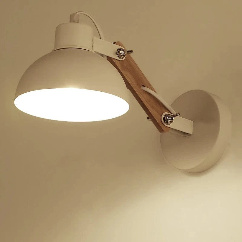 Verthara Nordic Adjustable Wall Lamp – Iron and Wood Sconce Light for Modern Home and Hotel Decoration