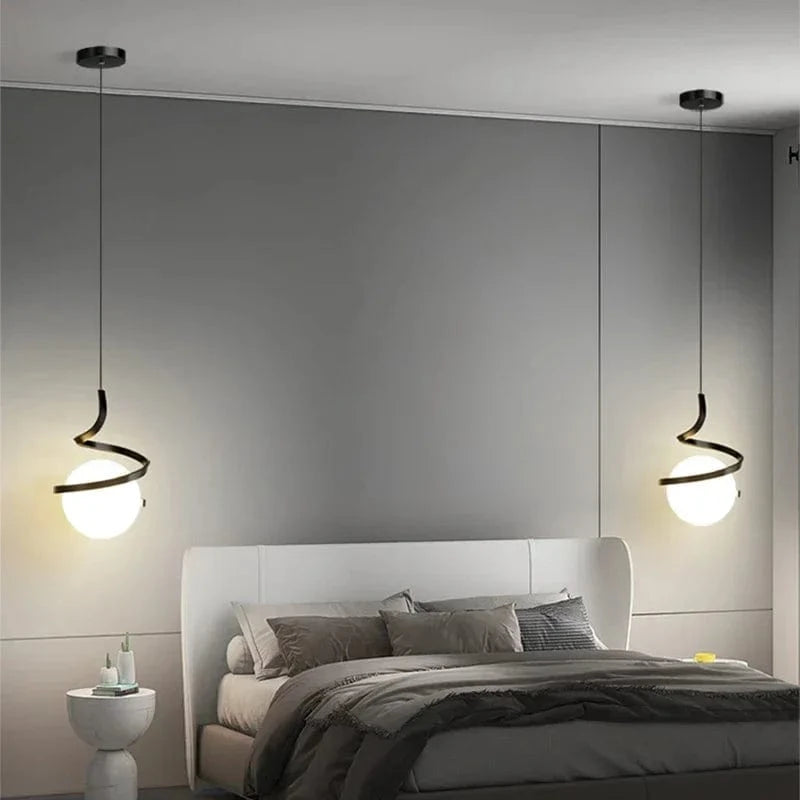 Verthara Nordic Black Pendant Light – Modern LED Hanging Light for Kitchen and Dining Room, Adjustable Height, Energy Efficient