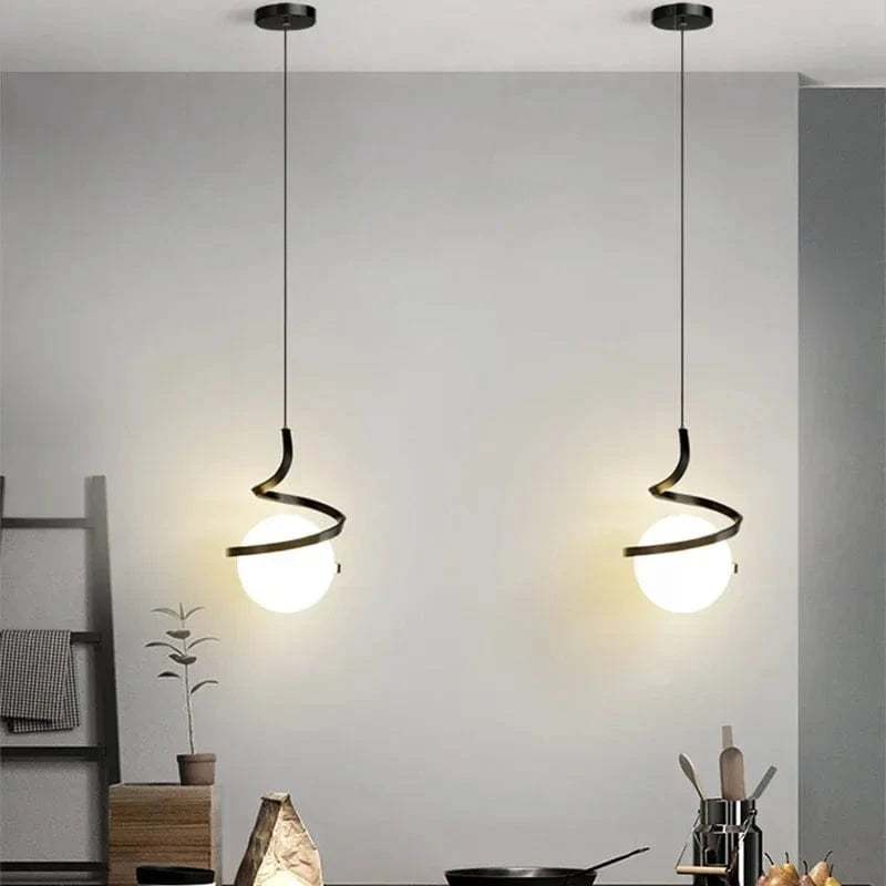 Verthara Nordic Black Pendant Light – Modern LED Hanging Light for Kitchen and Dining Room, Adjustable Height, Energy Efficient