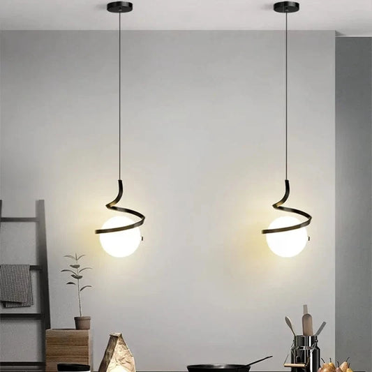 Verthara Nordic Black Pendant Light – Modern LED Hanging Light for Kitchen and Dining Room, Adjustable Height, Energy Efficient