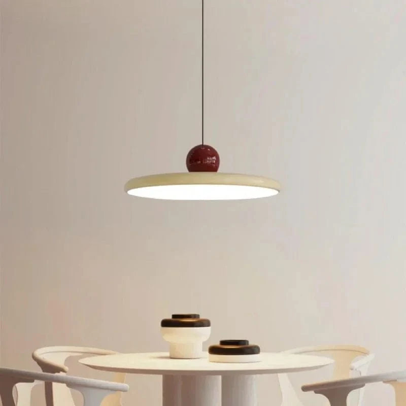 Verthara Nordic Cream Flying Saucer Pendant Light – Modern Ceiling Light Fixture for Living Room and Bedroom, 20/30cm D-30CM