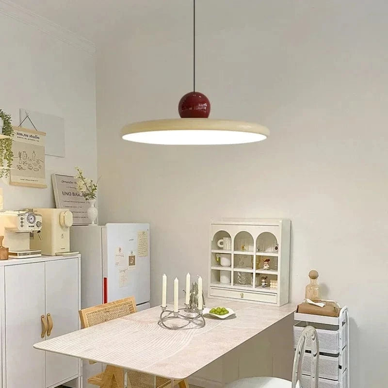 Verthara Nordic Cream Flying Saucer Pendant Light – Modern Ceiling Light Fixture for Living Room and Bedroom, 20/30cm D-20CM