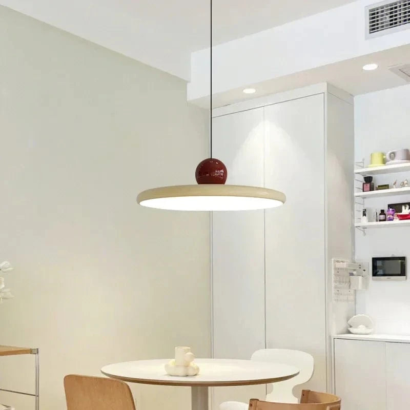 Verthara Nordic Cream Flying Saucer Pendant Light – Modern Ceiling Light Fixture for Living Room and Bedroom, 20/30cm