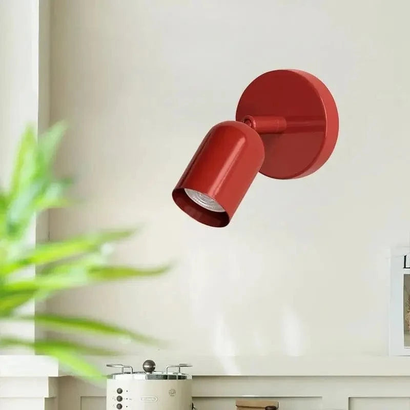 Verthara Nordic LED Wall Light – Minimalist Design – Iron Construction – Tri-Colour Options – Indoor Use – Ideal for Bedroom and Hallway Red / No bulb