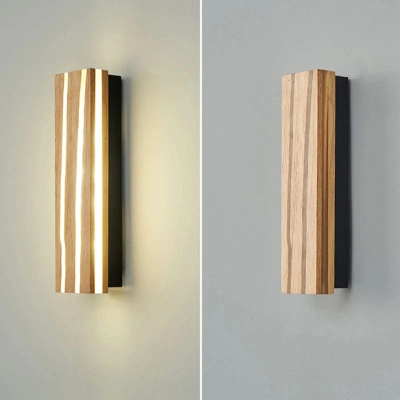 Verthara Nordic LED Wooden Wall Sconce - Adjustable Wall Lamp for Bathroom, Bedroom, and Living Room - Warm & Cool White Lighting Options
