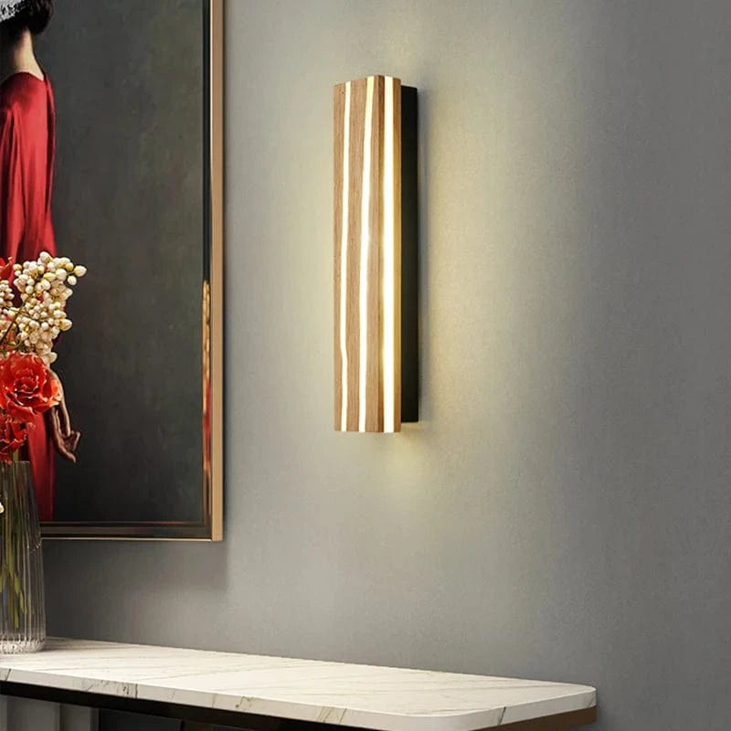 Verthara Nordic LED Wooden Wall Sconce - Adjustable Wall Lamp for Bathroom, Bedroom, and Living Room - Warm & Cool White Lighting Options