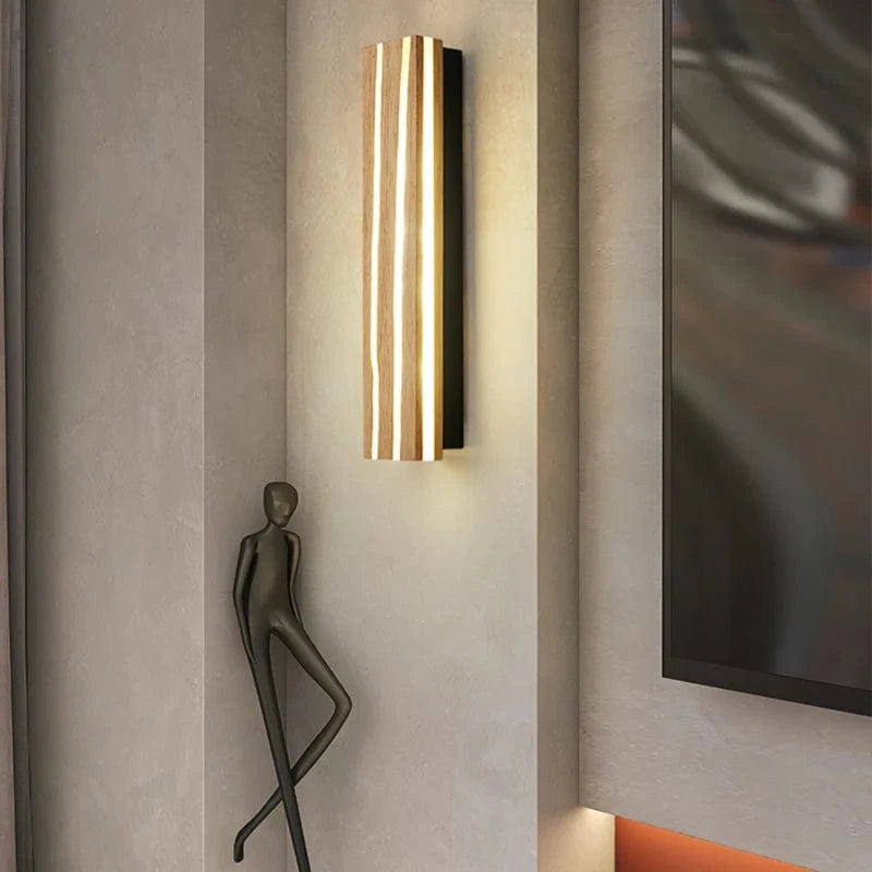Verthara Nordic LED Wooden Wall Sconce - Adjustable Wall Lamp for Bathroom, Bedroom, and Living Room - Warm & Cool White Lighting Options