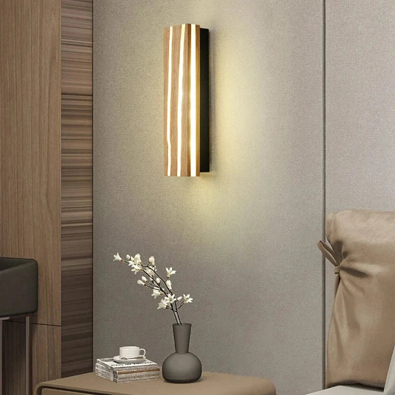 Verthara Nordic LED Wooden Wall Sconce - Adjustable Wall Lamp for Bathroom, Bedroom, and Living Room - Warm & Cool White Lighting Options
