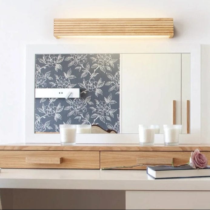 Verthara Nordic LED Wooden Wall Sconce - Up and Down Indoor Wall Lights for Bedroom, Living Room, and Bathroom - Energy Efficient Lighting