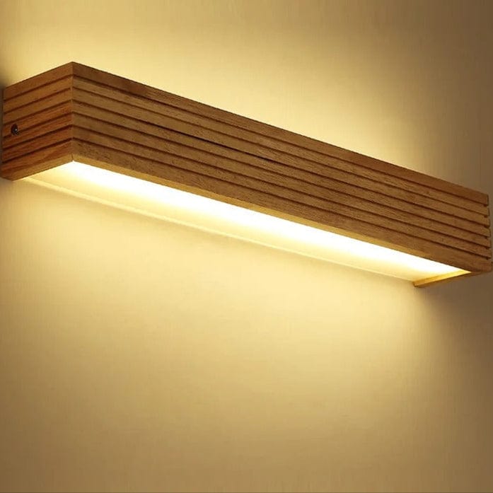 Verthara Nordic LED Wooden Wall Sconce - Up and Down Indoor Wall Lights for Bedroom, Living Room, and Bathroom - Energy Efficient Lighting Tricolor changeable / L55 x H8cm 12W