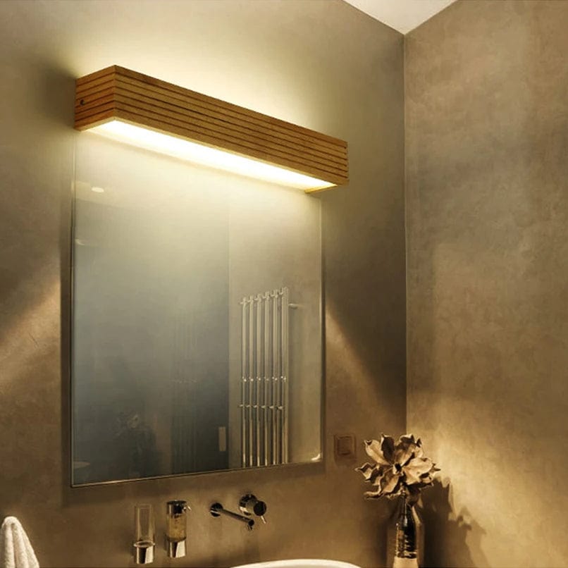 Verthara Nordic LED Wooden Wall Sconce - Up and Down Indoor Wall Lights for Bedroom, Living Room, and Bathroom - Energy Efficient Lighting