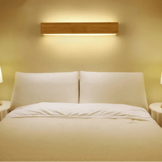 Verthara Nordic LED Wooden Wall Sconce - Up and Down Indoor Wall Lights for Bedroom, Living Room, and Bathroom - Energy Efficient Lighting