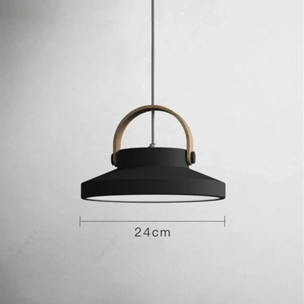 Verthara Nordic Minimalist Chandelier Light – Solid Wood and Iron Hanging Lamp for Modern Home and Bar Decor Black