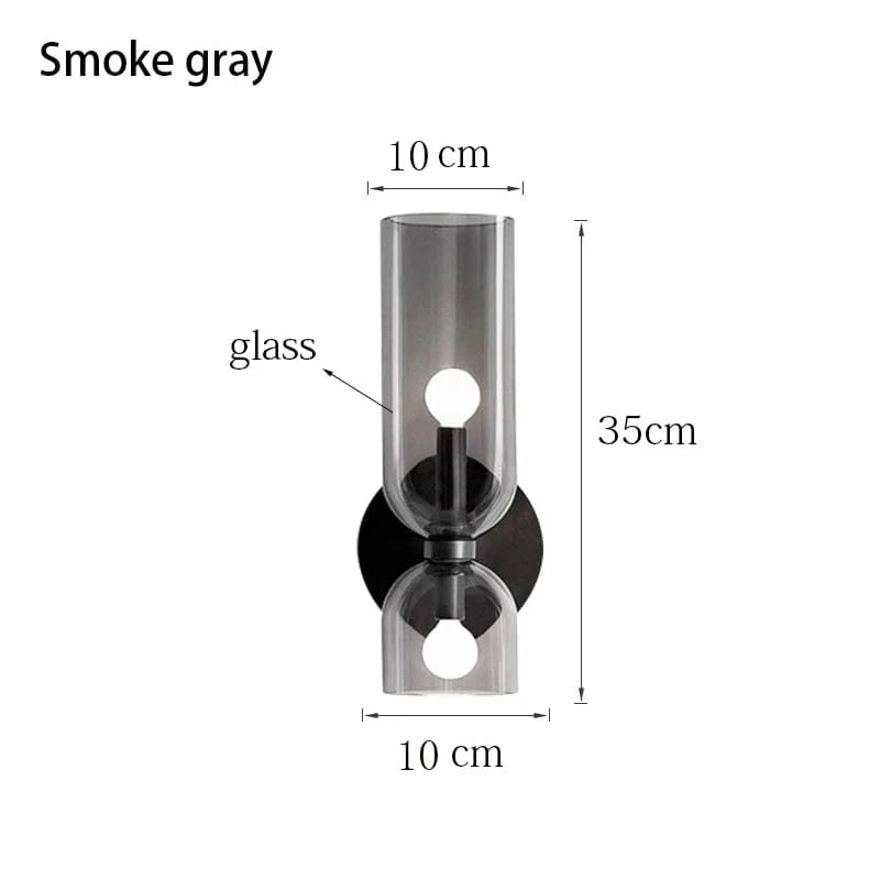 Verthara Nordic Minimalist Glass Wall Light - Wall Mounted - E14 LED Included - Electroplated Copper - Indoor Use - Available In Dark Gray, White, Blue