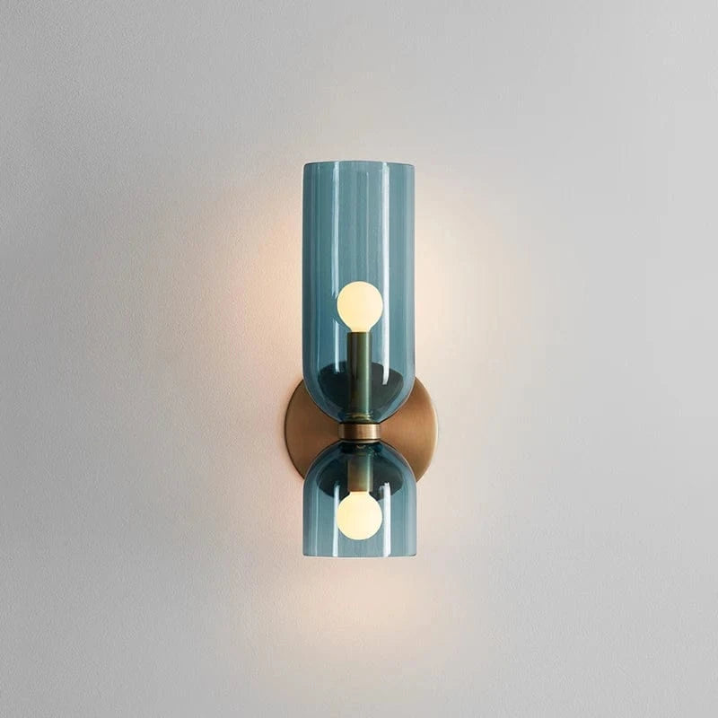 Verthara Nordic Minimalist Glass Wall Light - Wall Mounted - E14 LED Included - Electroplated Copper - Indoor Use - Available In Dark Gray, White, Blue Blue / 110V