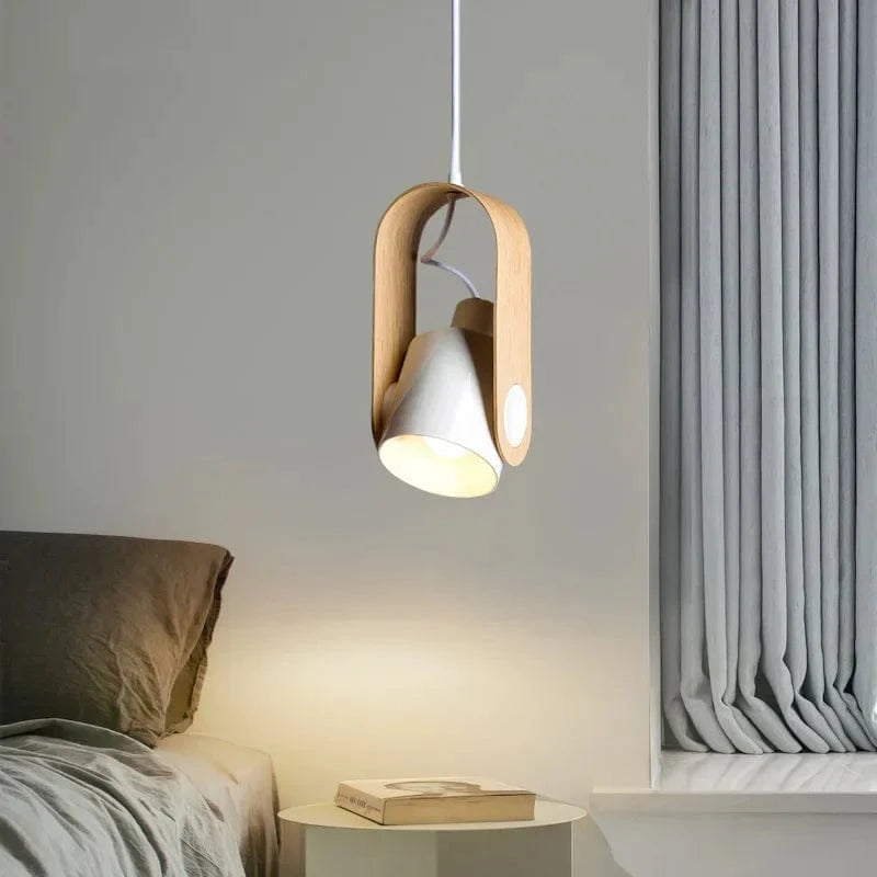 Verthara Nordic Rotatable LED Pendant Light Wood White