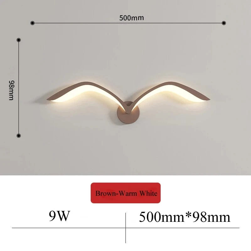 Verthara Nordic Style Bird LED Wall Lamp - 50CM Modern Iron Acrylic Wall Sconce