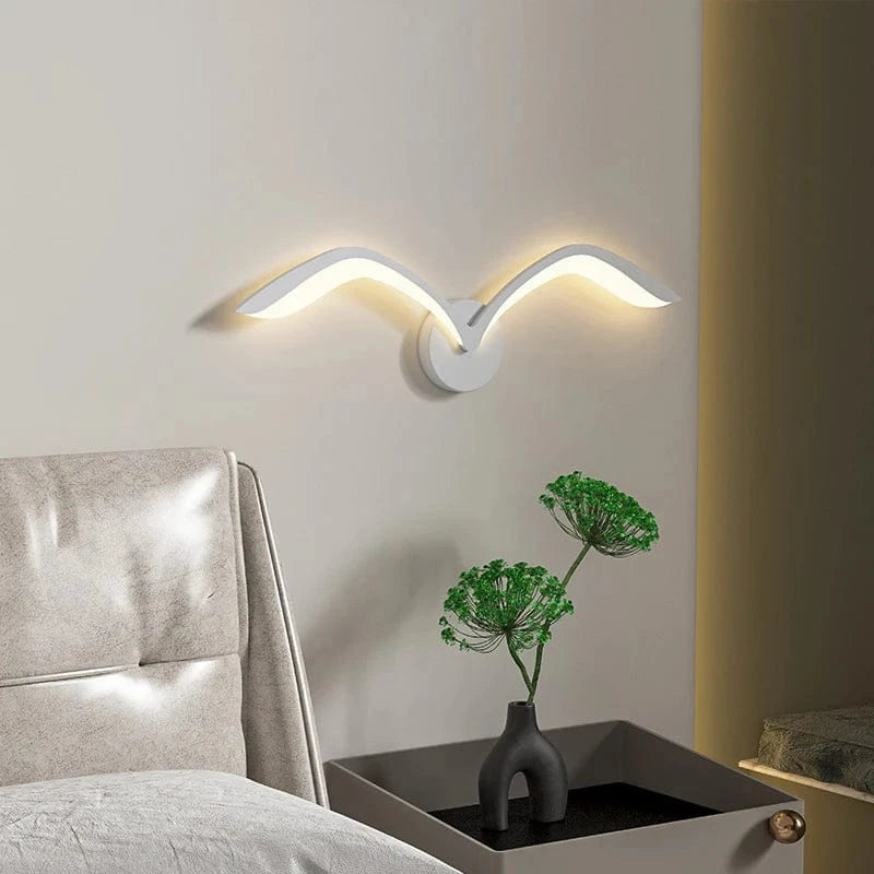 Verthara Nordic Style Bird LED Wall Lamp - 50CM Modern Iron Acrylic Wall Sconce White