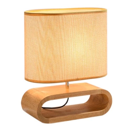 Verthara Nordic Table Lamp With Wood Base – Cloth Lampshade - E27 Bulb - Stylish Design - Ideal For Bedside - Desk - Living Room Lighting