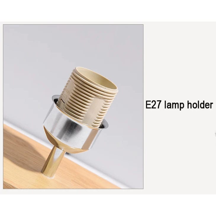 Verthara Nordic Table Lamp With Wood Base – Cloth Lampshade - E27 Bulb - Stylish Design - Ideal For Bedside - Desk - Living Room Lighting