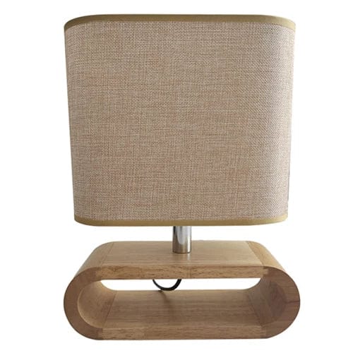Verthara Nordic Table Lamp With Wood Base – Cloth Lampshade - E27 Bulb - Stylish Design - Ideal For Bedside - Desk - Living Room Lighting
