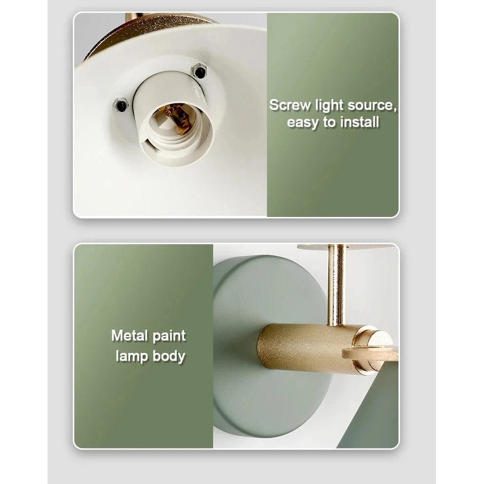 Verthara Nordic Wall Sconce with 350° Rotation and Rotary Switch for Bedroom and Hallway Lighting - Hardwired Wall Lamp