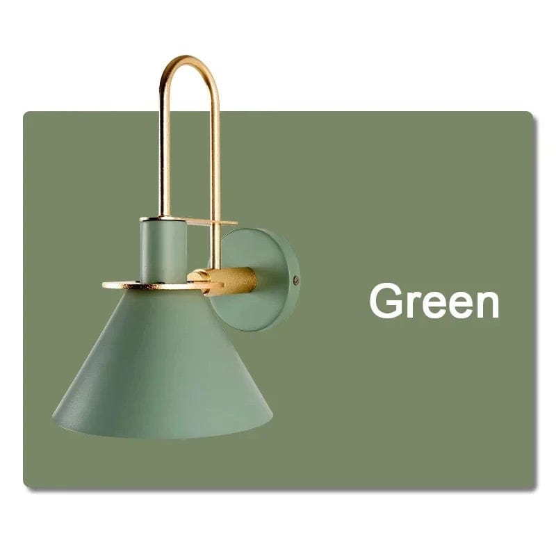 Verthara Nordic Wall Sconce with 350° Rotation and Rotary Switch for Bedroom and Hallway Lighting - Hardwired Wall Lamp Warm White (2700-3500K) / Green