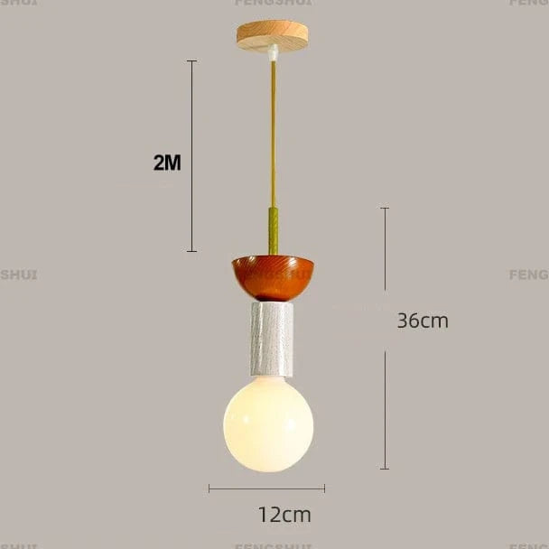 Verthara Nordic Wood LED Pendant Light – Modern Kitchen Island Lighting and Hanging Lamp for Dining Room G / Cold White