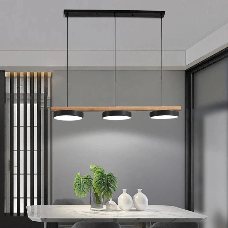 Verthara Nordic Wooden LED Ceiling Chandelier – Elegant Lighting for Living Room and Dining Room, Energy-Efficient Design Black