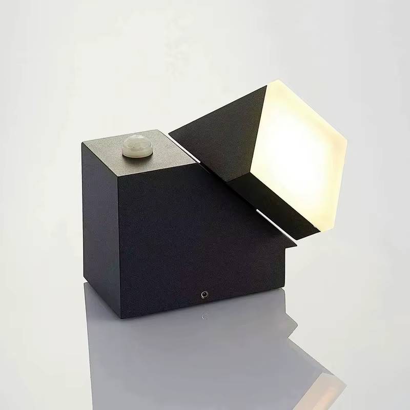 Verthara Outdoor LED Wall Lamp with Motion Sensor – Waterproof Adjustable Brightness Exterior Wall Light for Garden and Porch 1Head / Motion Sensor