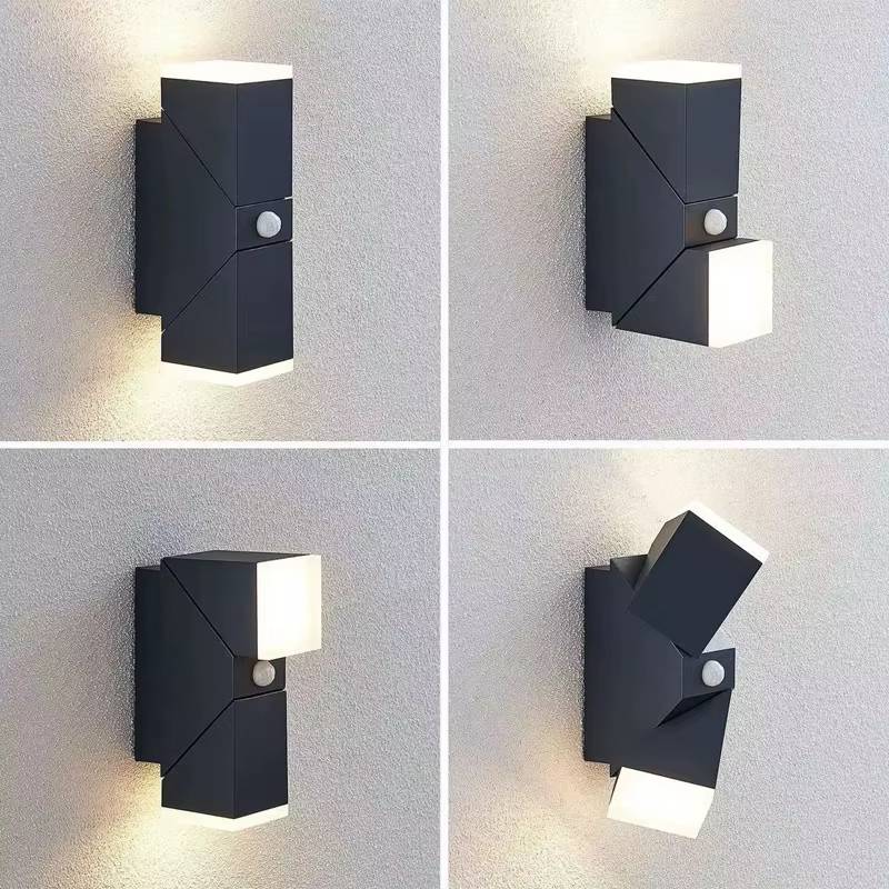 Verthara Outdoor LED Wall Lamp with Motion Sensor – Waterproof Adjustable Brightness Exterior Wall Light for Garden and Porch
