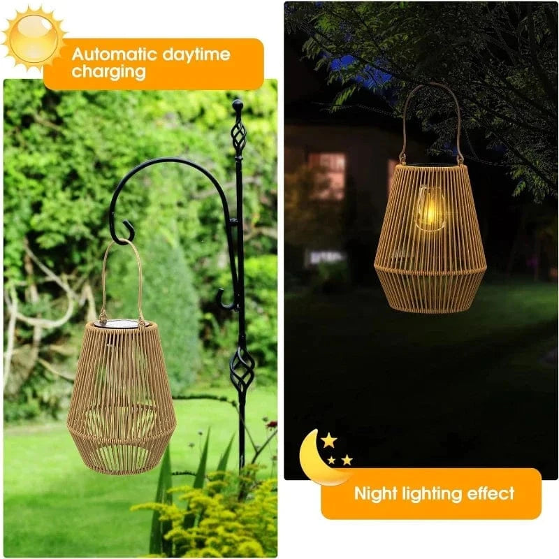 Verthara Outdoor Solar Lanterns – Hand Woven Garden Lantern Lights with Waterproof Design and High Brightness for Courtyard Illumination